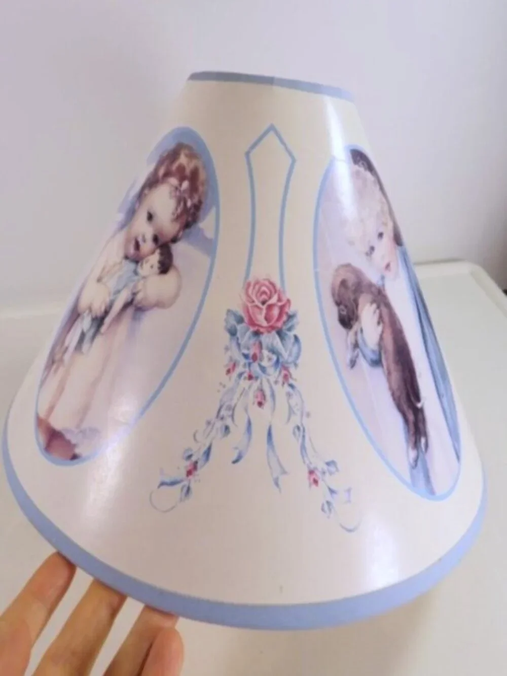 Vintage 50s Retro Nursery Lamp & Wallpaper Border Bessie Pease Gutmann Style Set